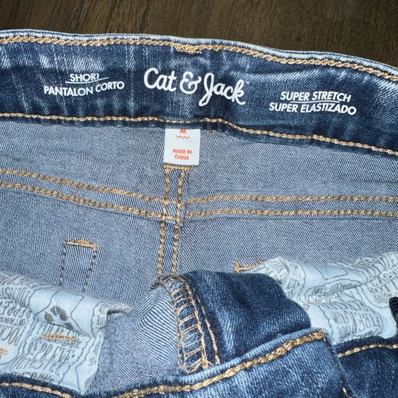 DENIM JEAN SHORTS 2 PAIRS KIDS COLORFUL FUN ADJUSTABLE WAIST - Picture 9 of 11